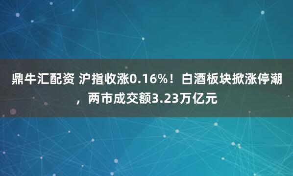 鼎牛汇配资 沪指收涨0.16%！白酒板块掀涨停潮，两市成交额3.23万亿元