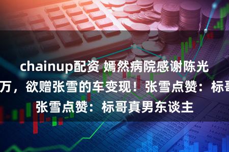 chainup配资 嫣然病院感谢陈光标捐赠1000万,欲赠张雪的车变现!张雪点赞:标哥真男东谈主