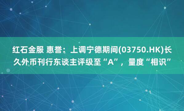 红石金服 惠誉：上调宁德期间(03750.HK)长久外币刊行东谈主评级至“A”，量度“相识”